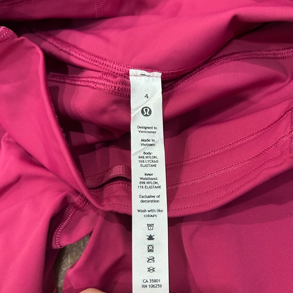NWT Lululemon Pink Base Pace High-Rise Running Tight 25" Pomegranate Leggings - Picture 5 of 6
